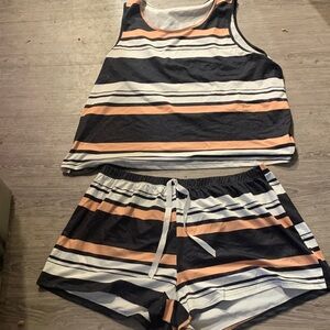Striped Tank and Shorts 4X Pajama Set